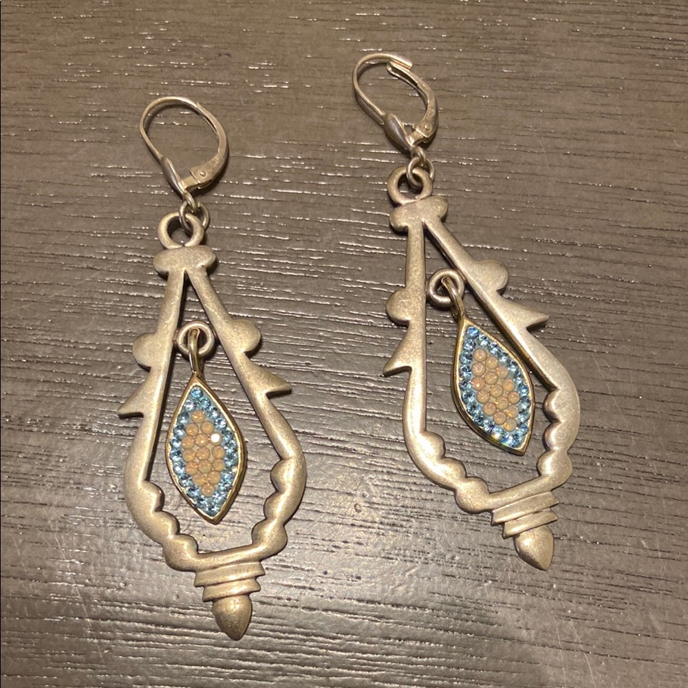 Elegant Silver and Blue Dangle Earrings